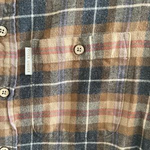 Over Under Casual Men's Plaid Shirt - Brown and Gray